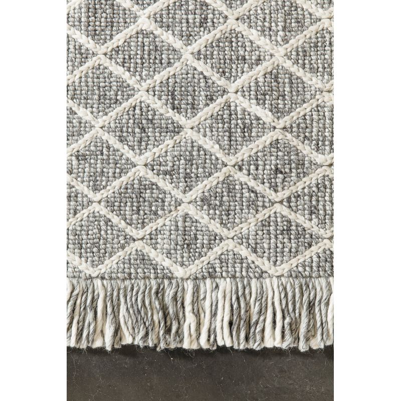 Tapis design tissé main laine et viscose Merge Gris