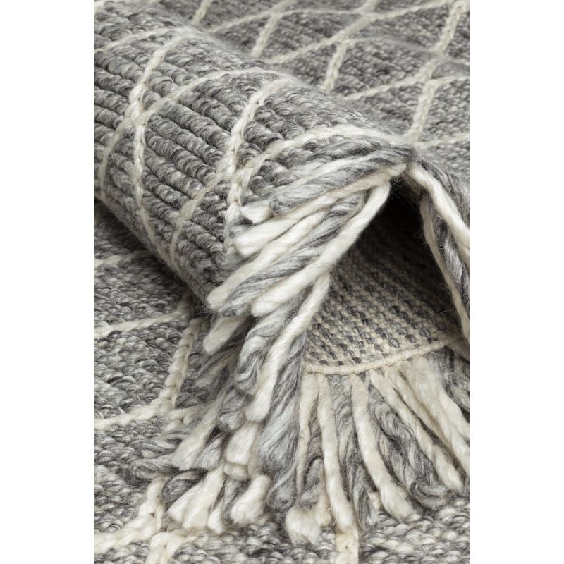 Tapis design tissé main laine et viscose Merge Gris