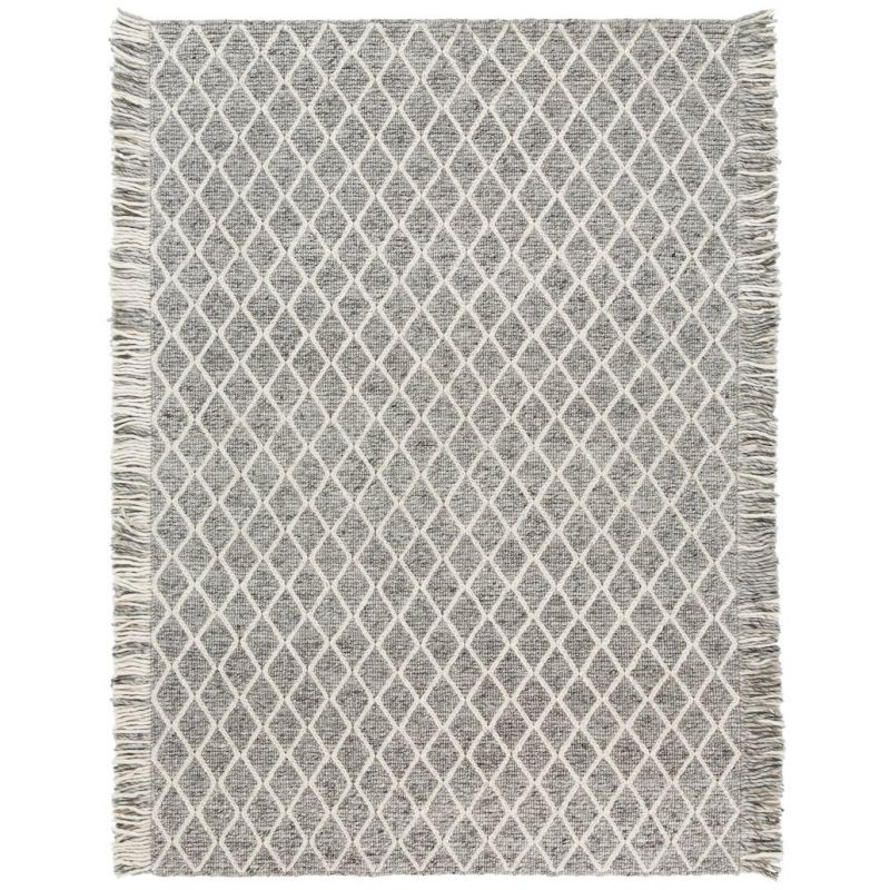 Tapis design tissé main laine et viscose Merge Gris - LIGNE PURE