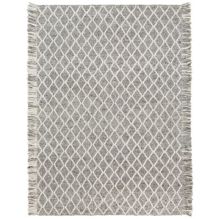 Tapis design tissé main laine et viscose Merge Gris