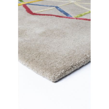 Tapis de salon moderne Hexagon à motifs Multicolores en Laine et Viscose tufté main Tapis de salon moderne Hexagon à motifs Multicolores en Laine et Viscose tufté main