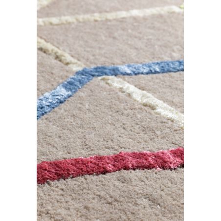 Tapis de salon moderne Hexagon à motifs Multicolores en Laine et Viscose tufté main Tapis de salon moderne Hexagon à motifs Multicolores en Laine et Viscose tufté main