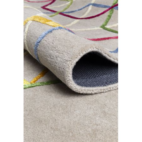 Tapis de salon moderne Hexagon à motifs Multicolores en Laine et Viscose tufté main Tapis de salon moderne Hexagon à motifs Multicolores en Laine et Viscose tufté main