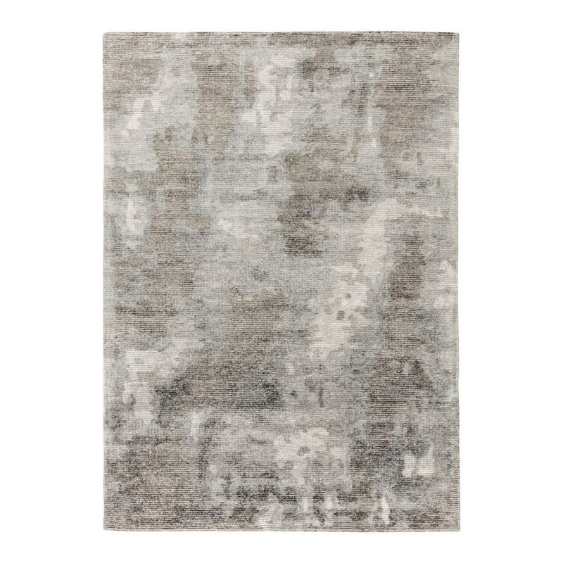 Tapis de salon design en laine et viscose Erode Beige/Taupe - LIGNE PURE