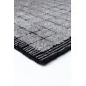 Tapis de salon design tissé main en laine et viscose Mesh Gris et Anthracite 