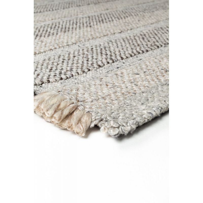 Tapis Moderne tissé main laine et viscose Grade Ecru et taupe