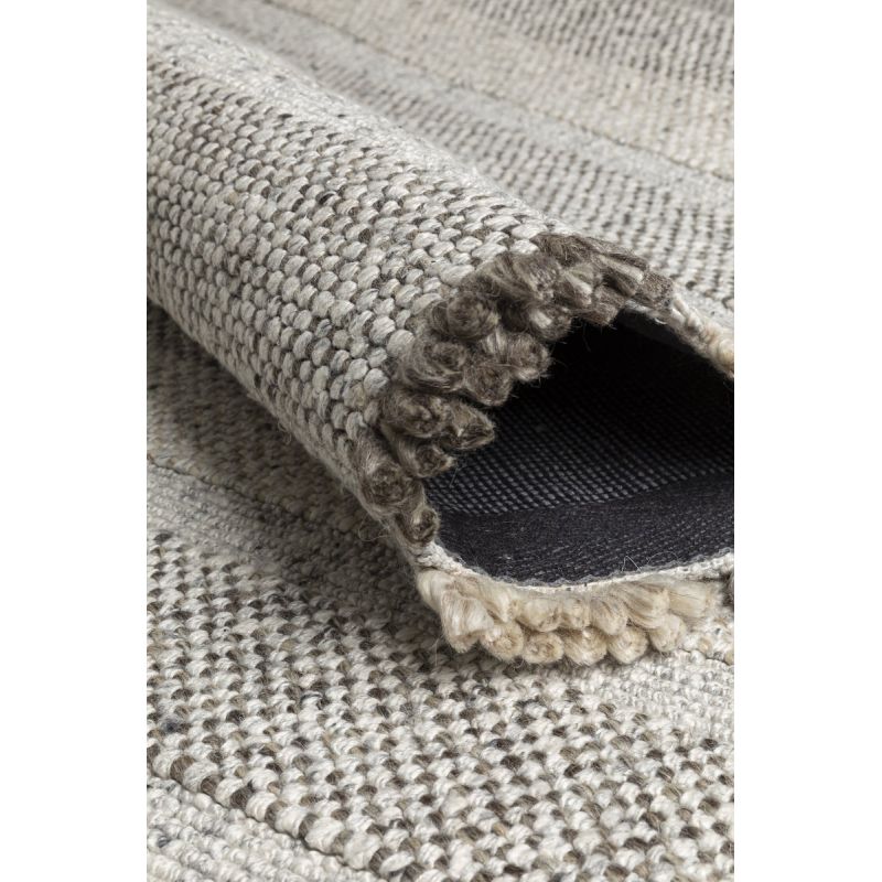 Tapis Moderne tissé main laine et viscose Grade Ecru et taupe