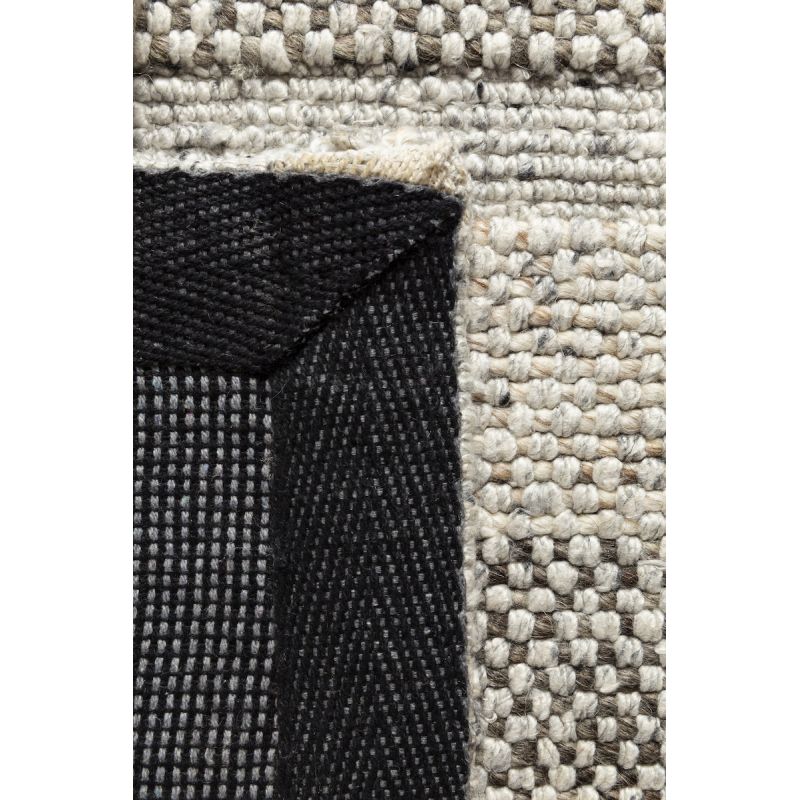 Tapis Moderne tissé main laine et viscose Grade Ecru et taupe