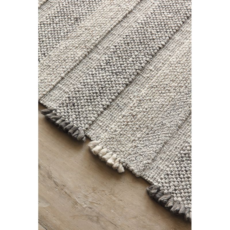 Tapis Moderne tissé main laine et viscose Grade Ecru et taupe