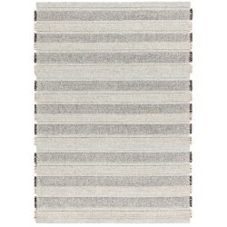 Tapis Moderne tissé main laine et viscose Grade Ecru et taupe
