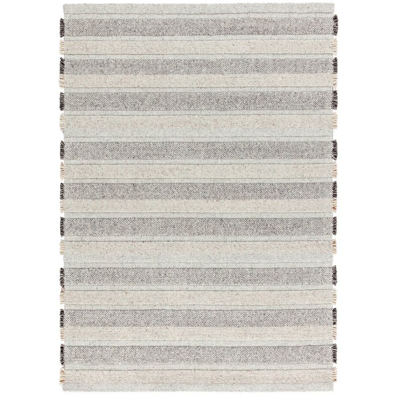 Tapis Moderne tissé main laine et viscose Grade Ecru et taupe - LIGNE PURE