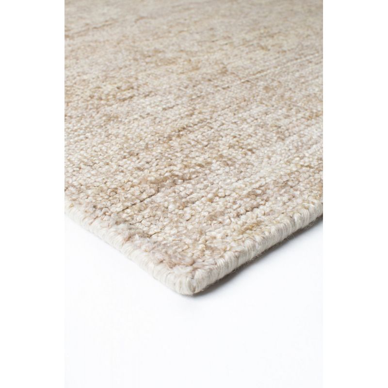 Tapis Moderne tissé main en laine et soie de bambou Oat beige