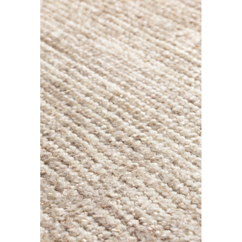Tapis Moderne tissé main en laine et soie de bambou Oat beige