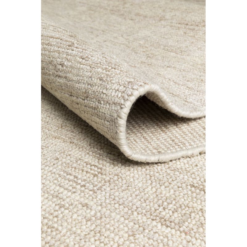 Tapis Moderne tissé main en laine et soie de bambou Oat beige