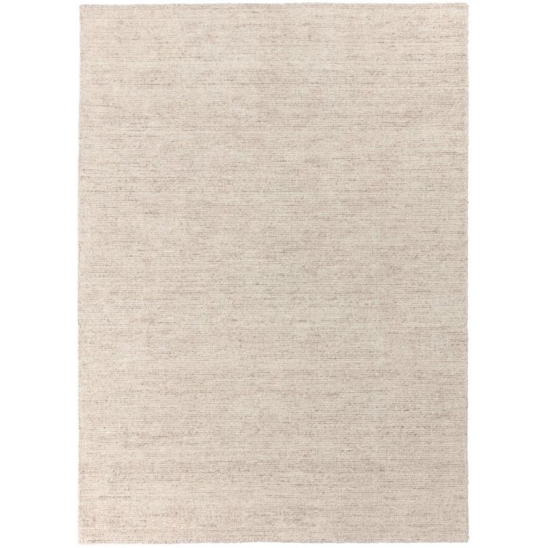 Tapis Moderne tissé main en laine et soie de bambou Oat beige