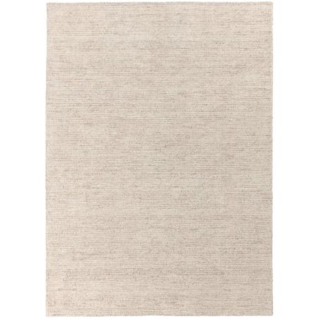 Tapis Moderne tissé main en laine et soie de bambou Oat beige