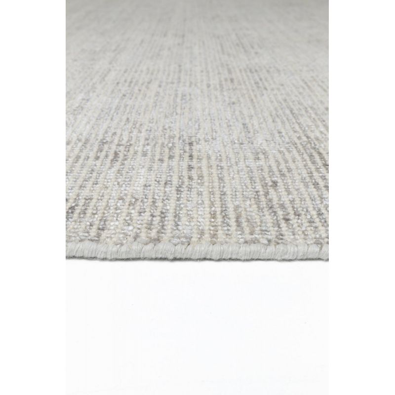 Tapis Contemporain tissé main en laine et soie de bambou Oat Gris clair