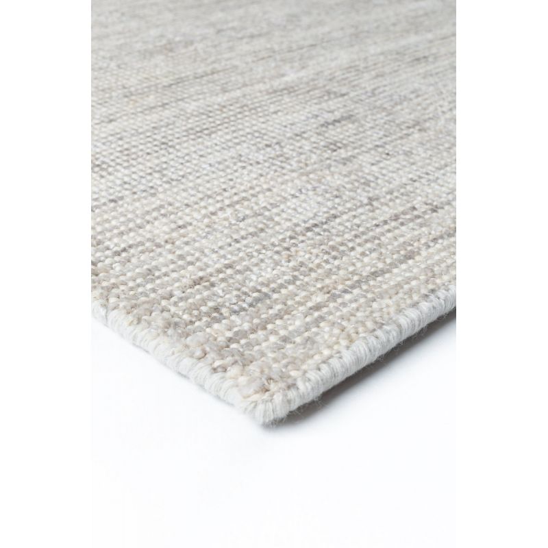 Tapis Contemporain tissé main en laine et soie de bambou Oat Gris clair