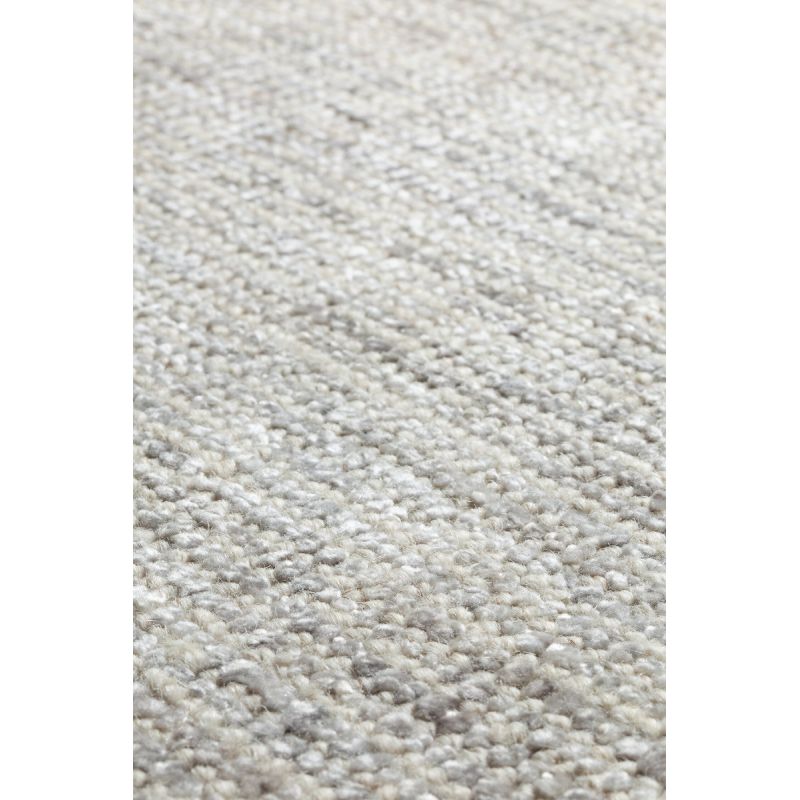 Tapis Contemporain tissé main en laine et soie de bambou Oat Gris clair
