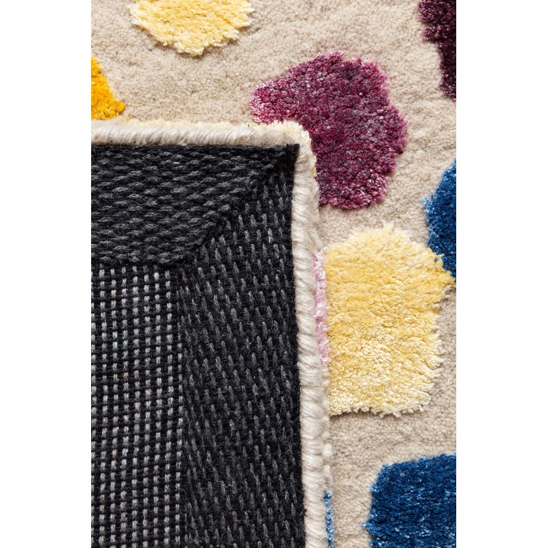 Tapis Moderne tufté main et laine et viscose Dotted Multicolore