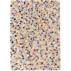 Tapis Moderne tufté main et laine et viscose Dotted Multicolore