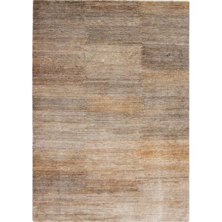 Tapis de séjour Haut de Gamme tissé à la main en laine Dune caramel