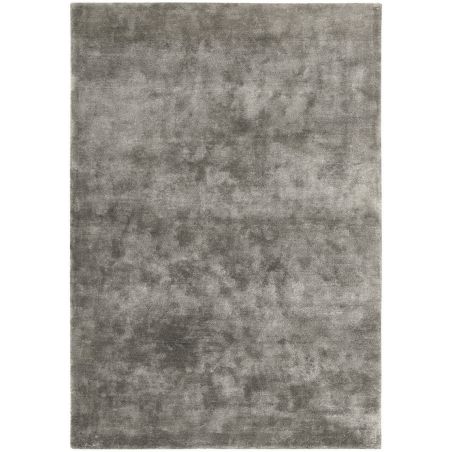 Tapis de salon design haut de gamme en viscose Traces Gris taupe