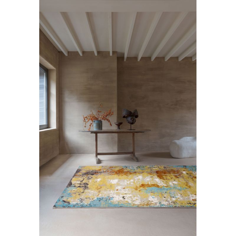 Tapis de salon motifs ombrés Onitsa multicolore ambiance décoration