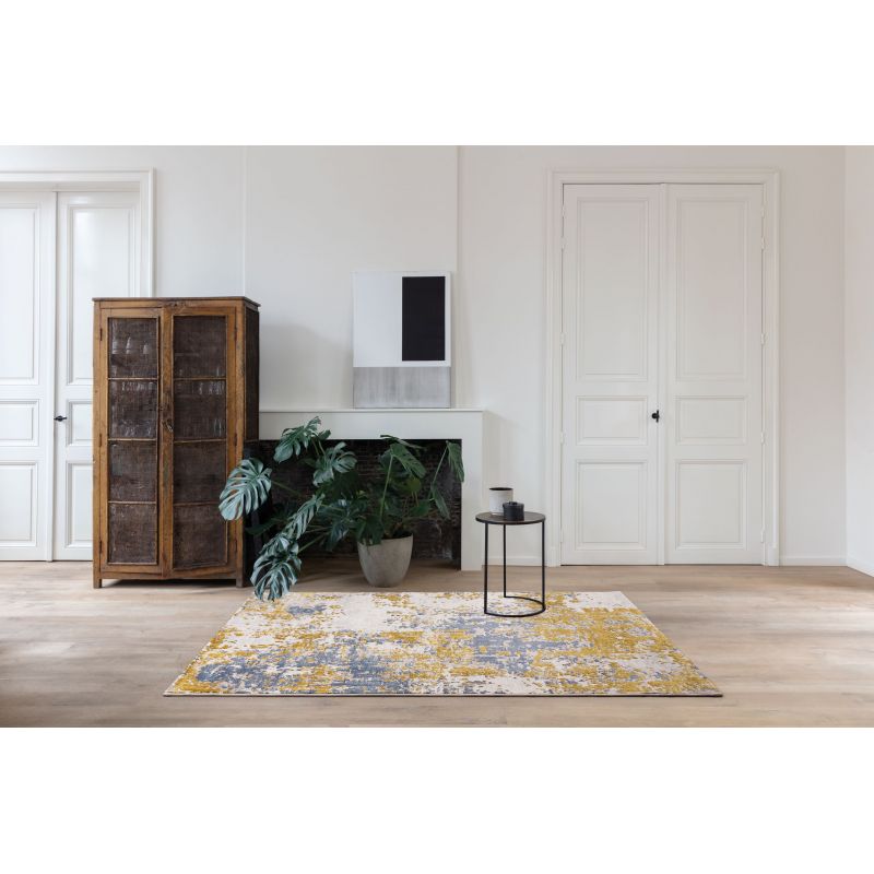 Tapis de salon Asmara Or et Bleu salon bureau