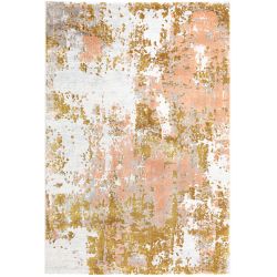 Tapis de salon Asmara Or et Rose chambre bureau polyester