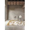 Tapis de salon design Djouba Or Beige et Blanc chambre polyester entretien facile