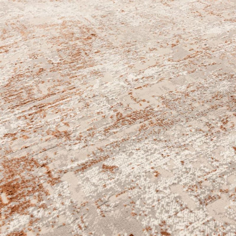 Tapis de salon enfibres synthétiques Altaï Border terracotta