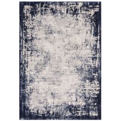 Tapis de salon enfibres synthétiques Altaï Border bleu marine