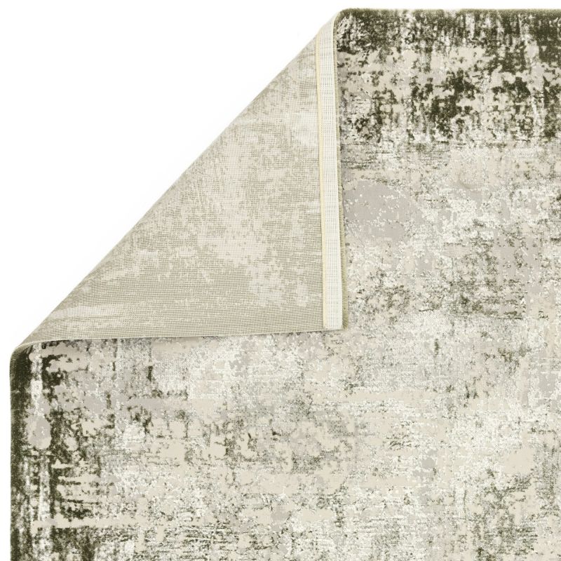 Tapis de salon en fibres synthétiques Altaï Border vert