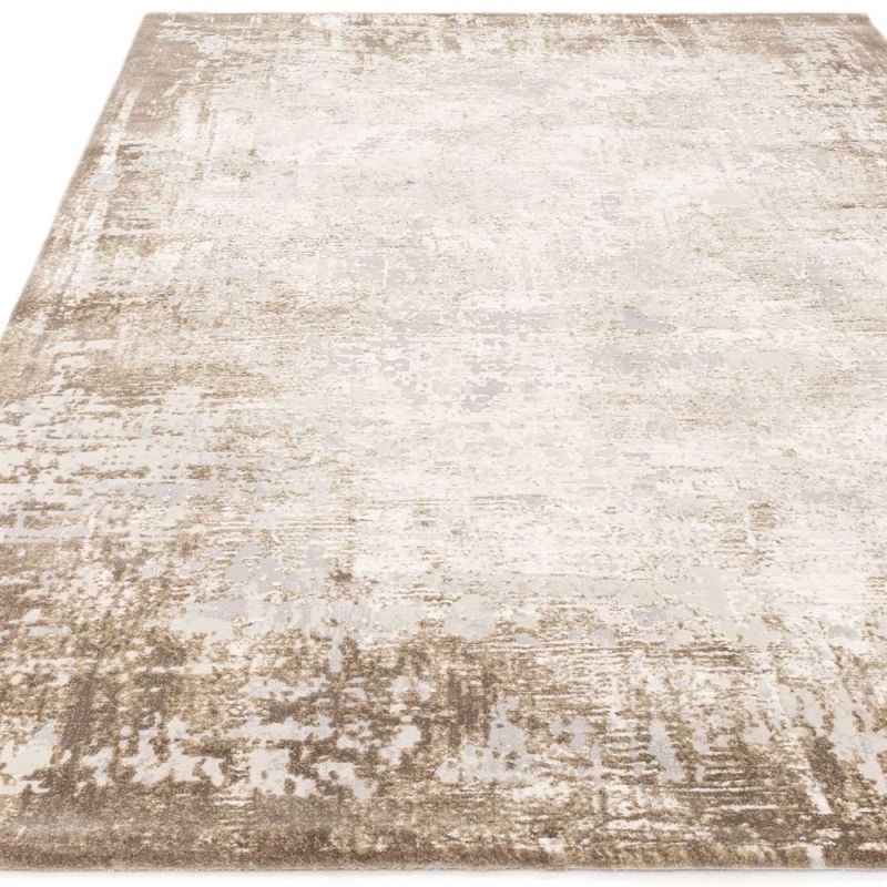 Tapis de salon enfibres synthétiques Altaï Border beige