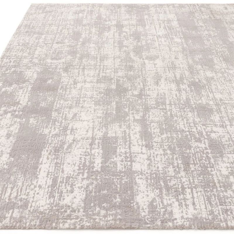 Tapis moderne en fibres synthétiques Altaï Abstrait gris