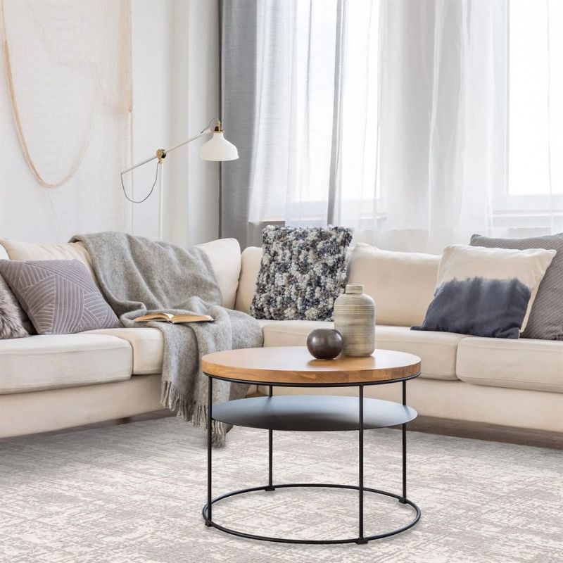 Tapis moderne en fibres synthétiques Altaï Abstrait gris