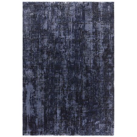 Tapis moderne en fibres synthétiques Altaï Abstrait bleu marine