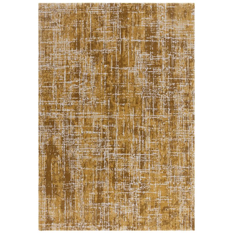 Tapis moderne en fibres synthétiques Altaï Abstrait ocre