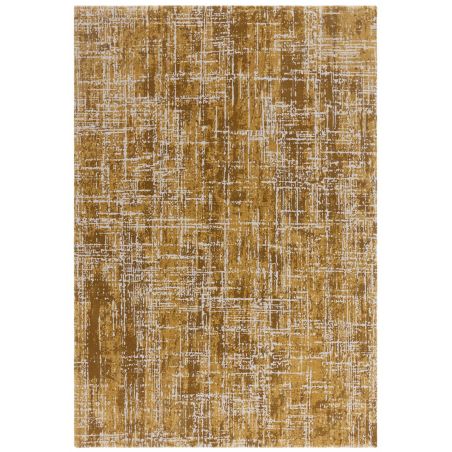 Tapis moderne en fibres synthétiques Altaï Abstrait ocre