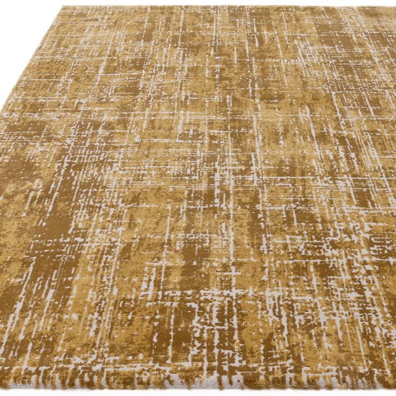 Tapis moderne en fibres synthétiques Altaï Abstrait ocre