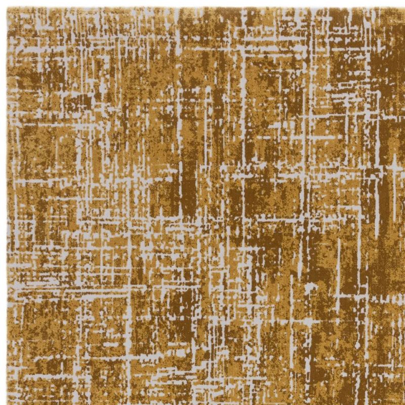Tapis moderne en fibres synthétiques Altaï Abstrait ocre