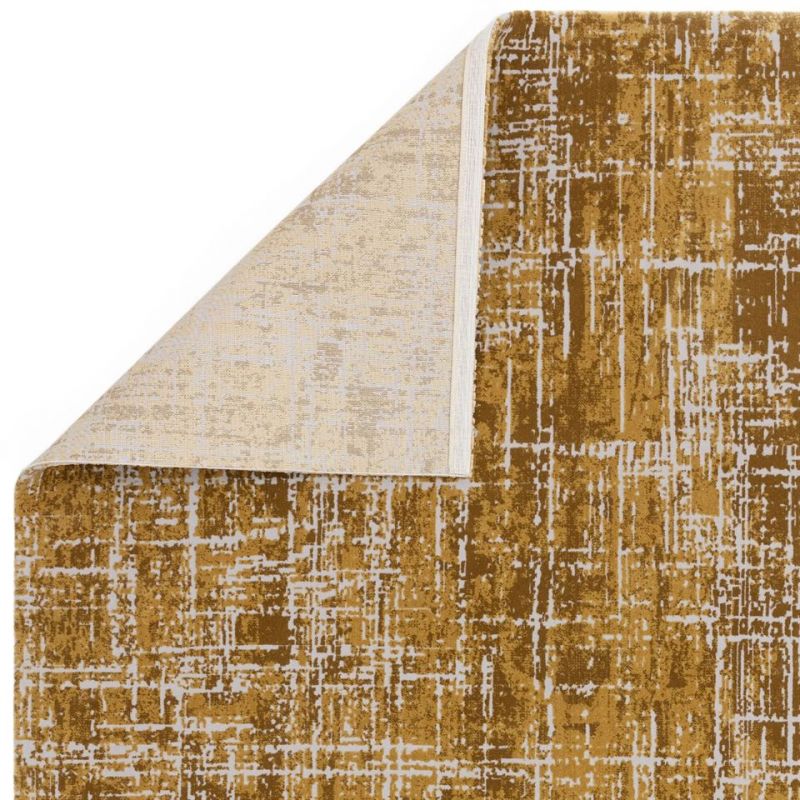 Tapis moderne en fibres synthétiques Altaï Abstrait ocre