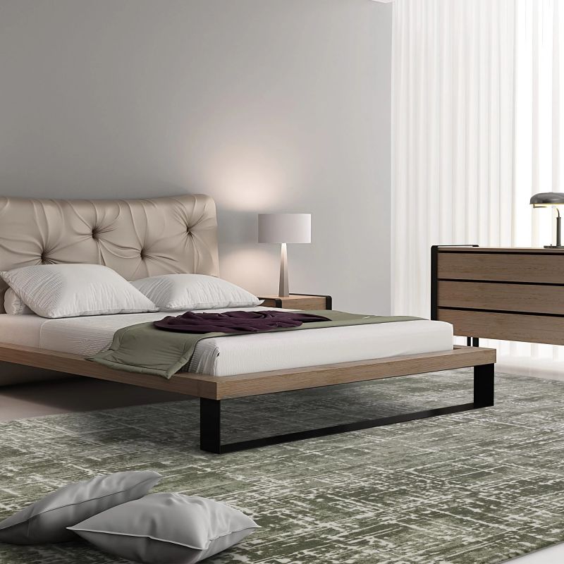 Tapis moderne en fibres synthétiques Altaï Abstrait vert