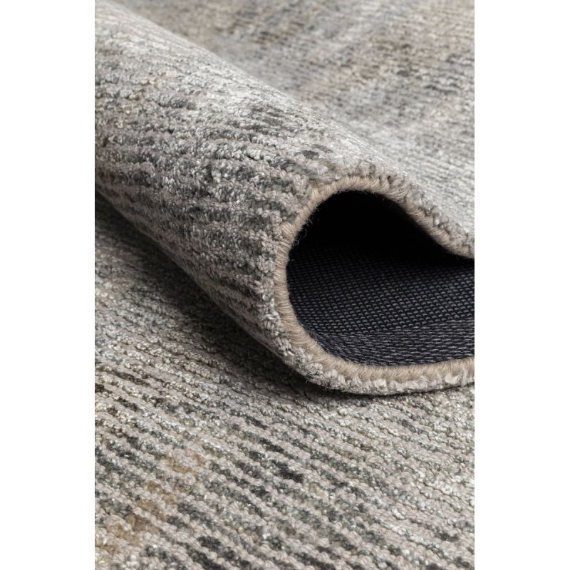 Tapis de salon design en laine et viscose Erode Beige/Taupe