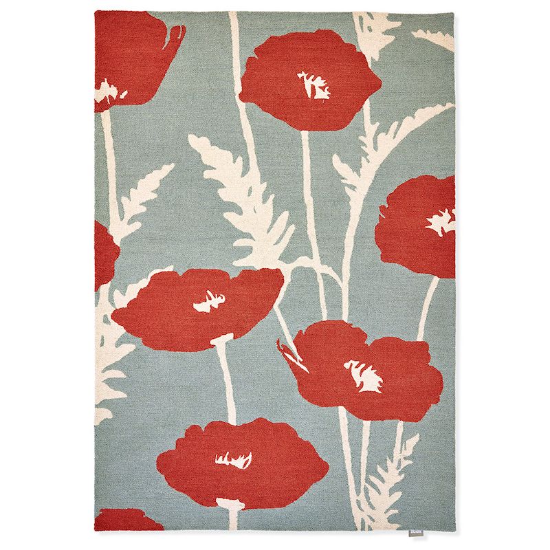 Tapis en laine coquelicot rouge Poppy pop