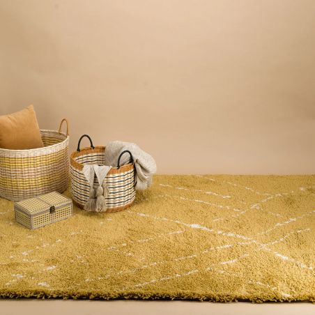 Tapis shaggy doux 100% polypropylène style berbère Sahara safran Tapis shaggy doux 100% polypropylène style berbère Sahara safran