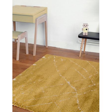 Tapis shaggy doux 100% polypropylène style berbère Sahara safran Tapis shaggy doux 100% polypropylène style berbère Sahara safran