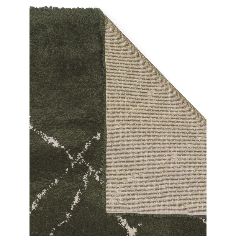 Tapis shaggy doux 100% polypropylène style berbère Sahara vert