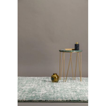 Tapis shaggy doux 100% polypropylène motif fondu Sequence vert sauge Tapis shaggy doux 100% polypropylène motif fondu Sequence vert sauge